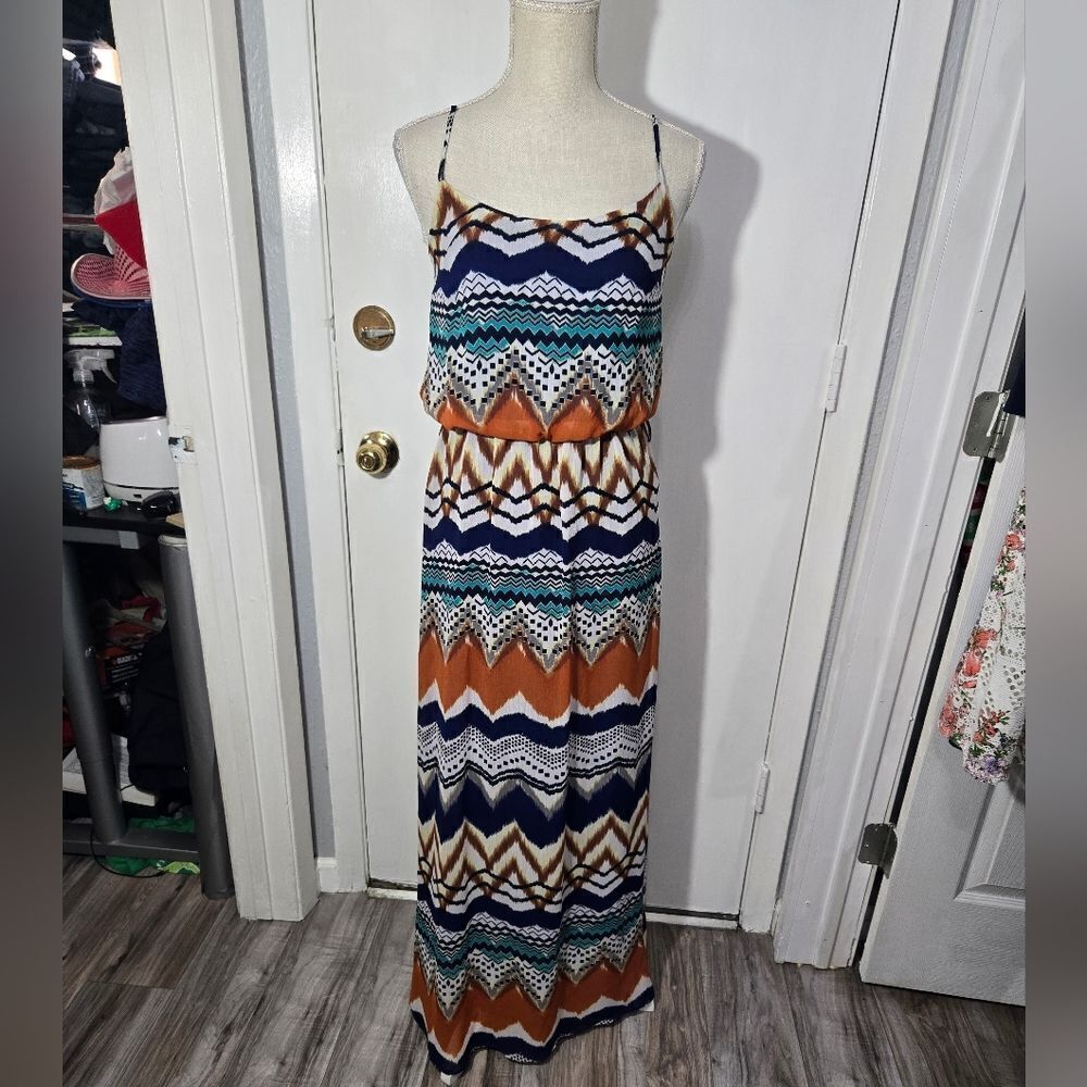 Bisou bisou print maxi dress sz 4